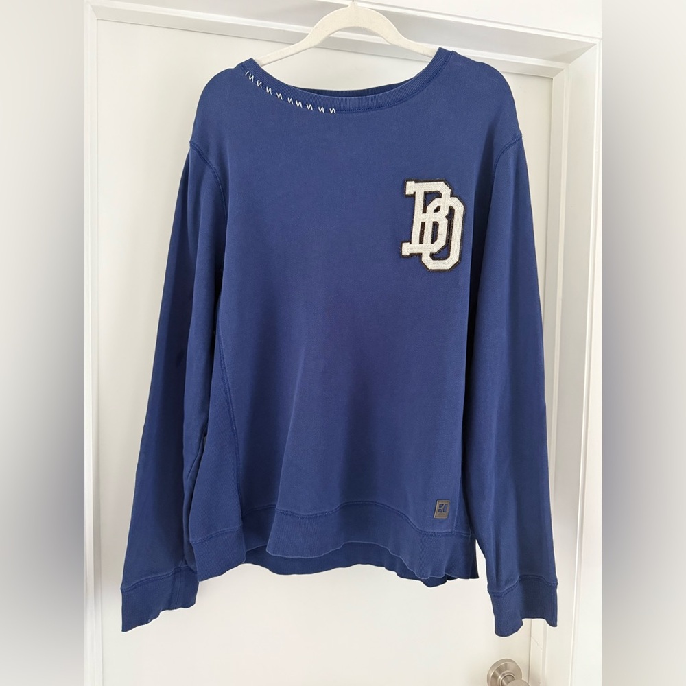 BOSS ORANGE Blue Crew Neck Sweater Vintage style
